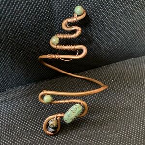 Unique Copper and turquoise stone hand made cuff bracelet
